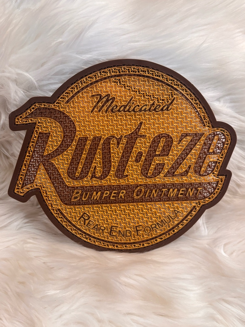 Car Motor Oil Sign Character Pin Board 3-D Printed